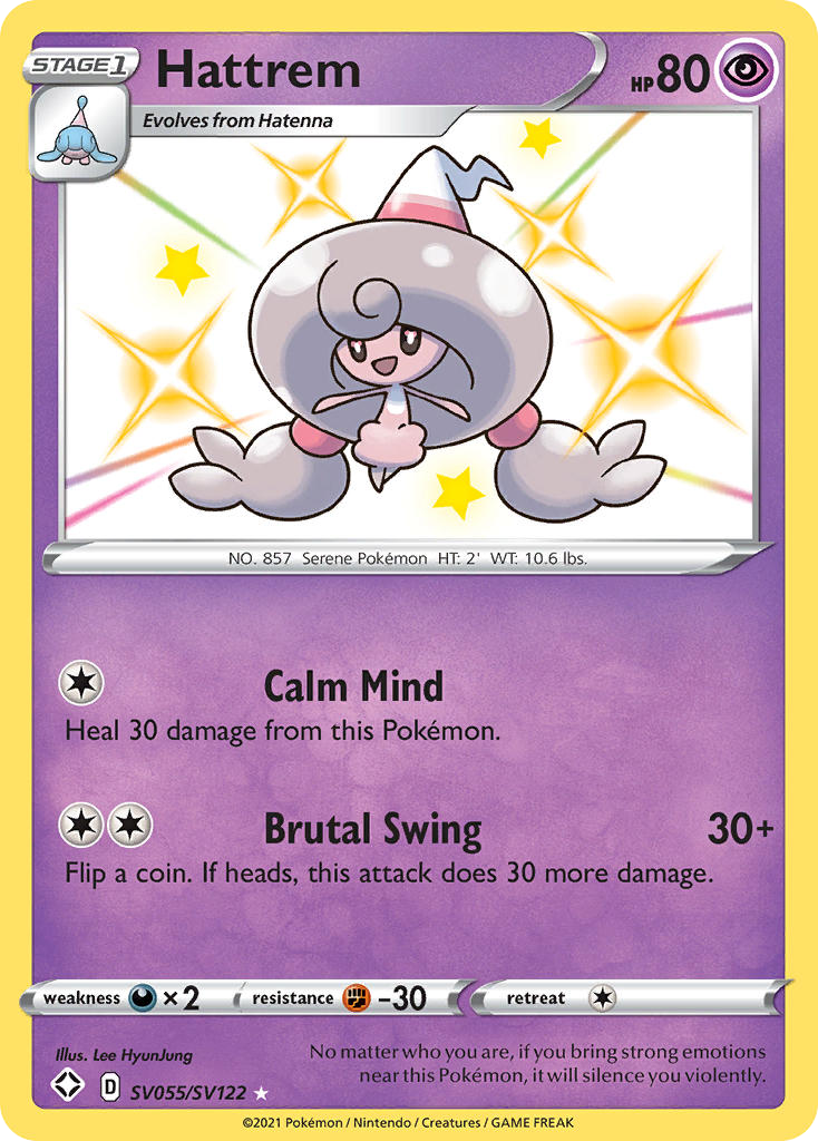 Hattrem – Shining Fates Shiny Vault SV055/SV122 Pokémon card