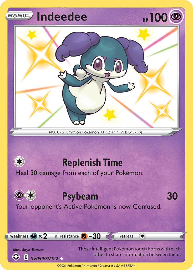 Indeedee – Shining Fates Shiny Vault SV059/SV122 Pokémon card