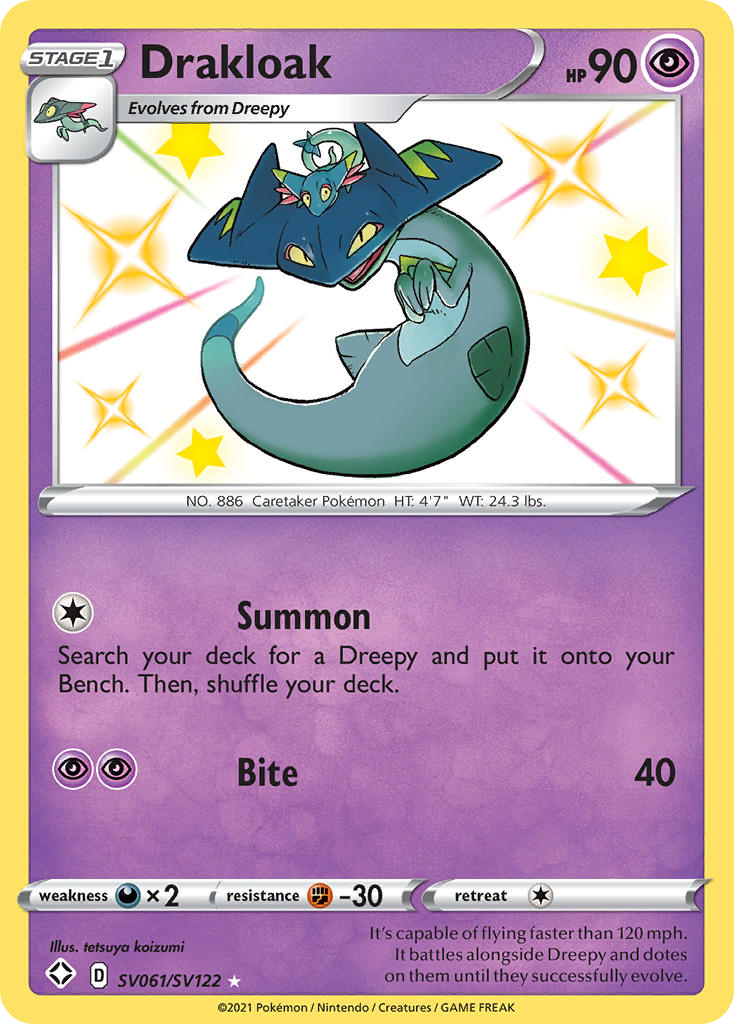 Drakloak – Shining Fates Shiny Vault SV061/SV122 Pokémon card