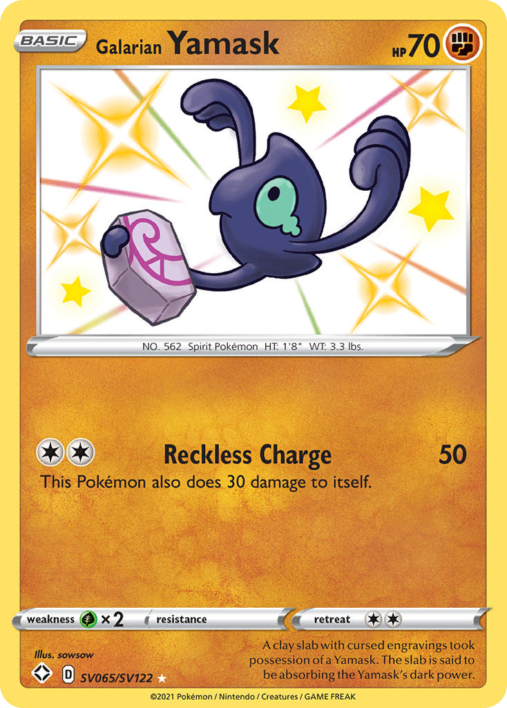 Galarian Yamask – Shining Fates Shiny Vault SV065/SV122 Pokémon card