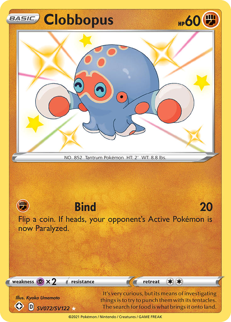 Clobbopus – Shining Fates Shiny Vault SV072/SV122 Pokémon card