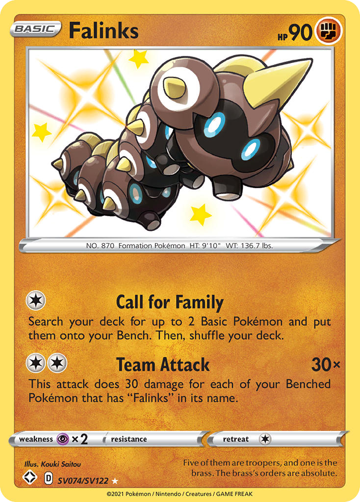 Falinks – Shining Fates Shiny Vault SV074/SV122 Pokémon card