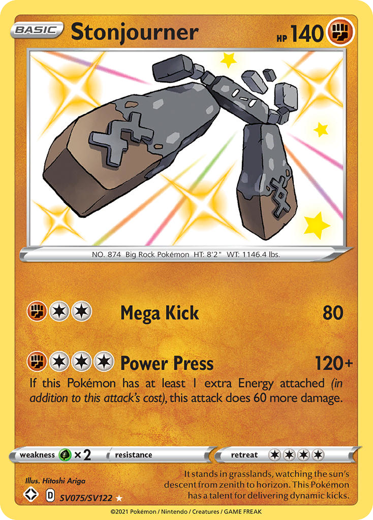 Stonjourner – Shining Fates Shiny Vault SV075/SV122 Pokémon card