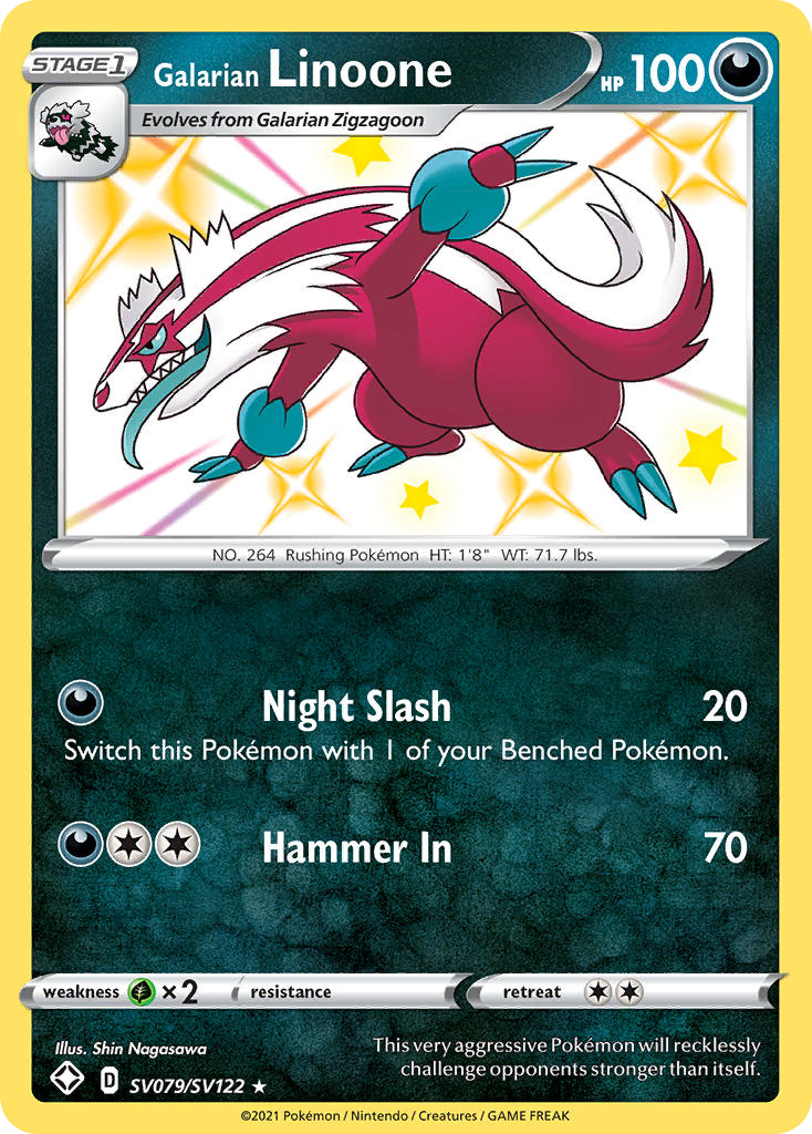 Galarian Linoone – Shining Fates Shiny Vault SV079/SV122 Pokémon card