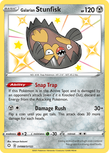 Galarian Stunfisk - Shining Fates Shiny Vault SV088
