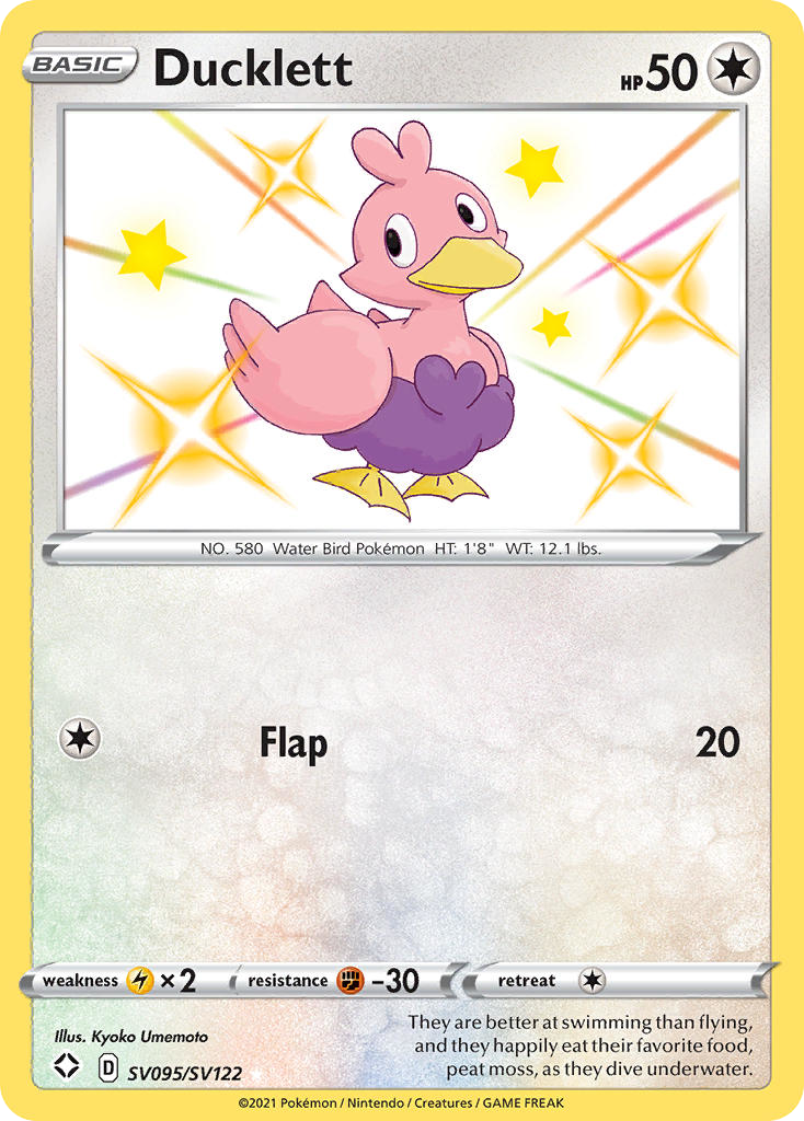 Ducklett – Shining Fates Shiny Vault SV095/SV122 Pokémon card