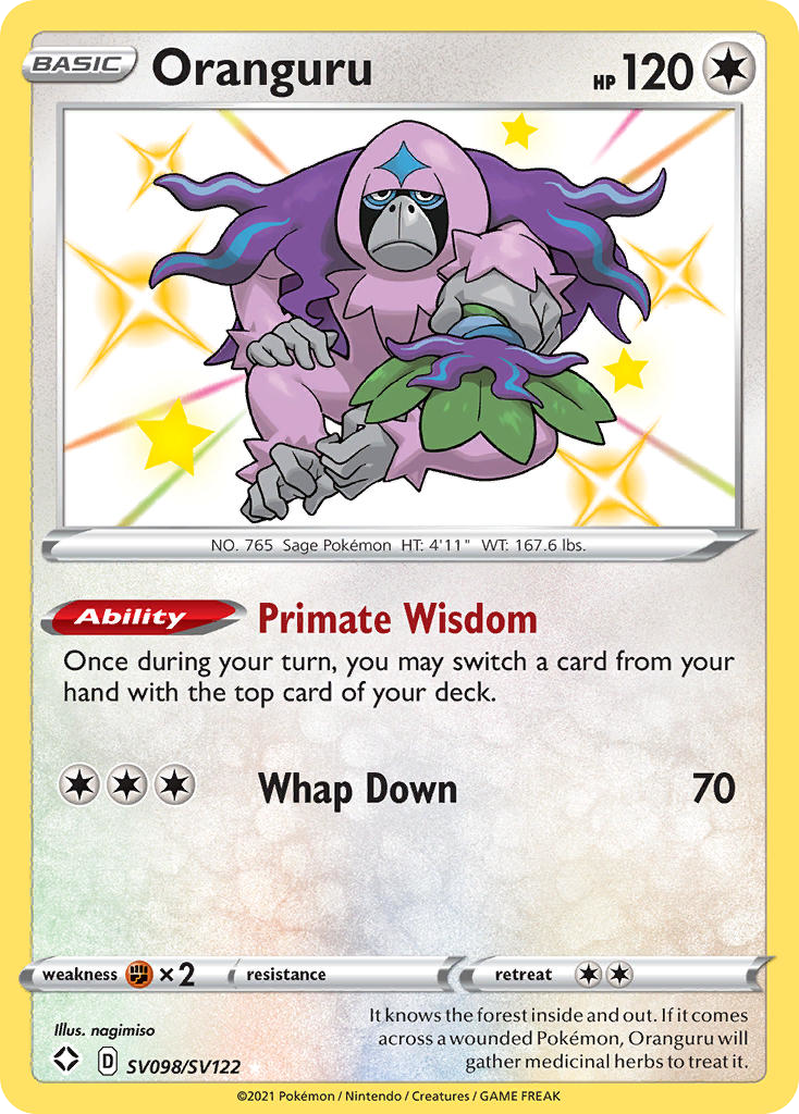 Oranguru – Shining Fates Shiny Vault SV098/SV122 Pokémon card