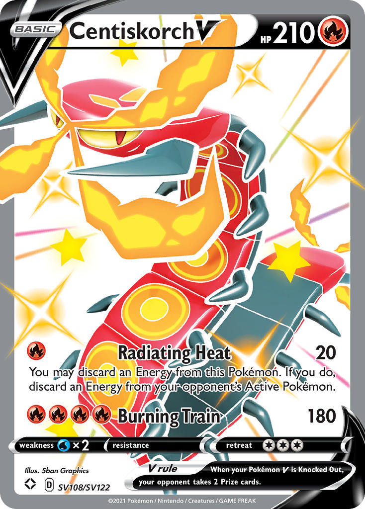 Centiskorch V – Shining Fates Shiny Vault SV108/SV122 Pokémon card