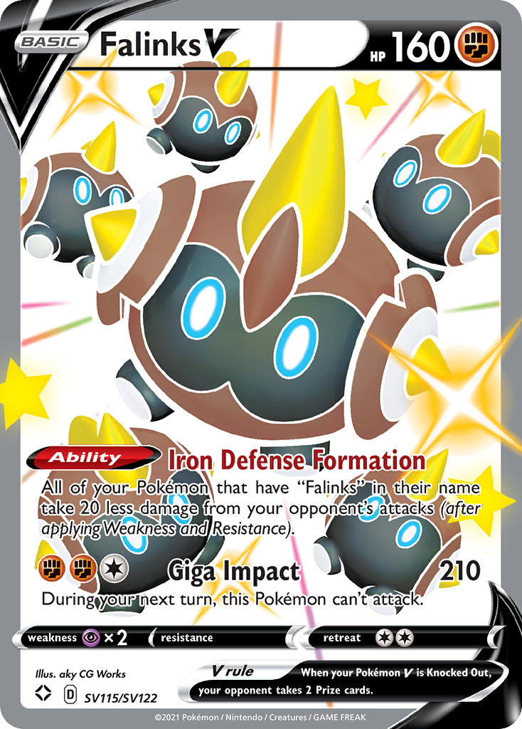 Falinks V – Shining Fates Shiny Vault SV115/SV122 Pokémon card