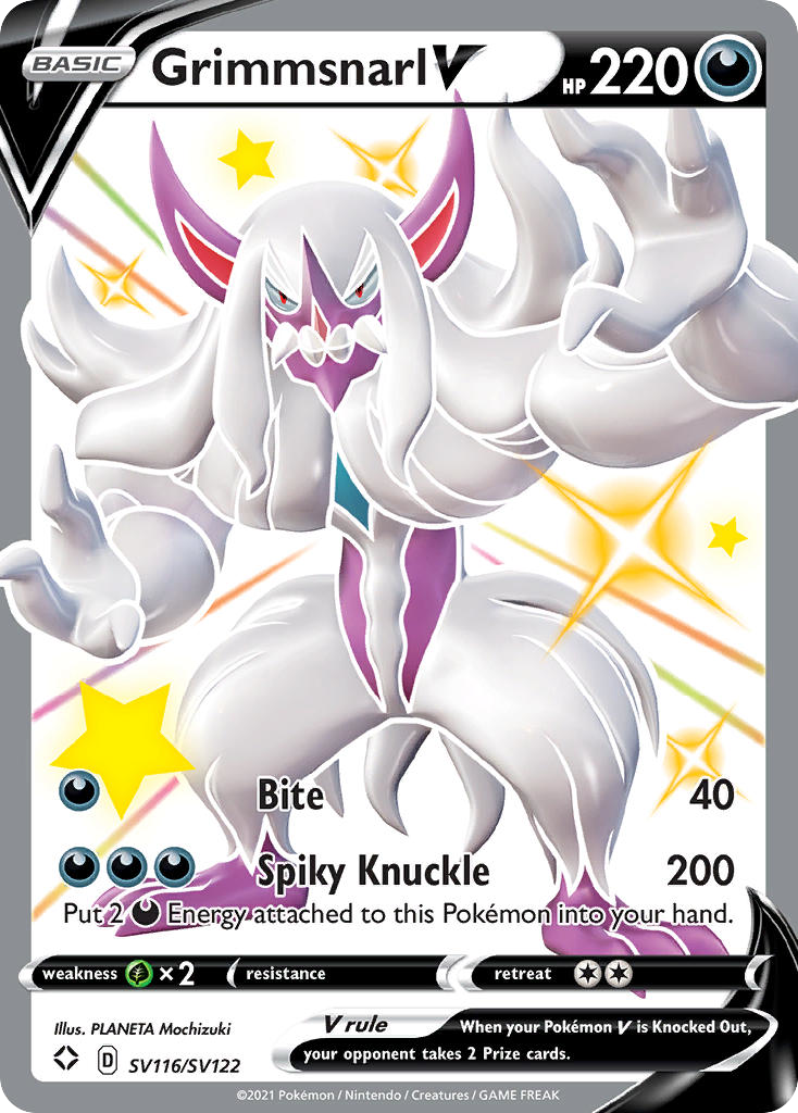 Grimmsnarl V – Shining Fates Shiny Vault SV116/SV122 Pokémon card