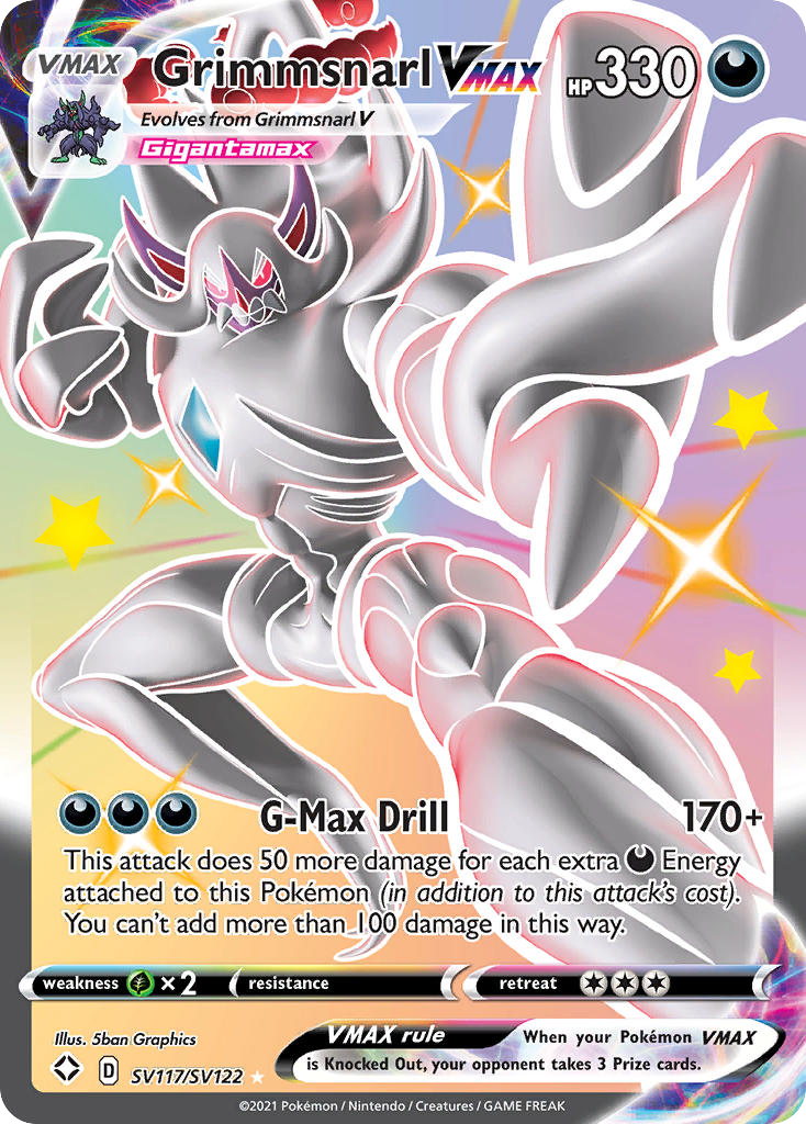 Grimmsnarl VMAX – Shining Fates Shiny Vault SV117/SV122 Pokémon card