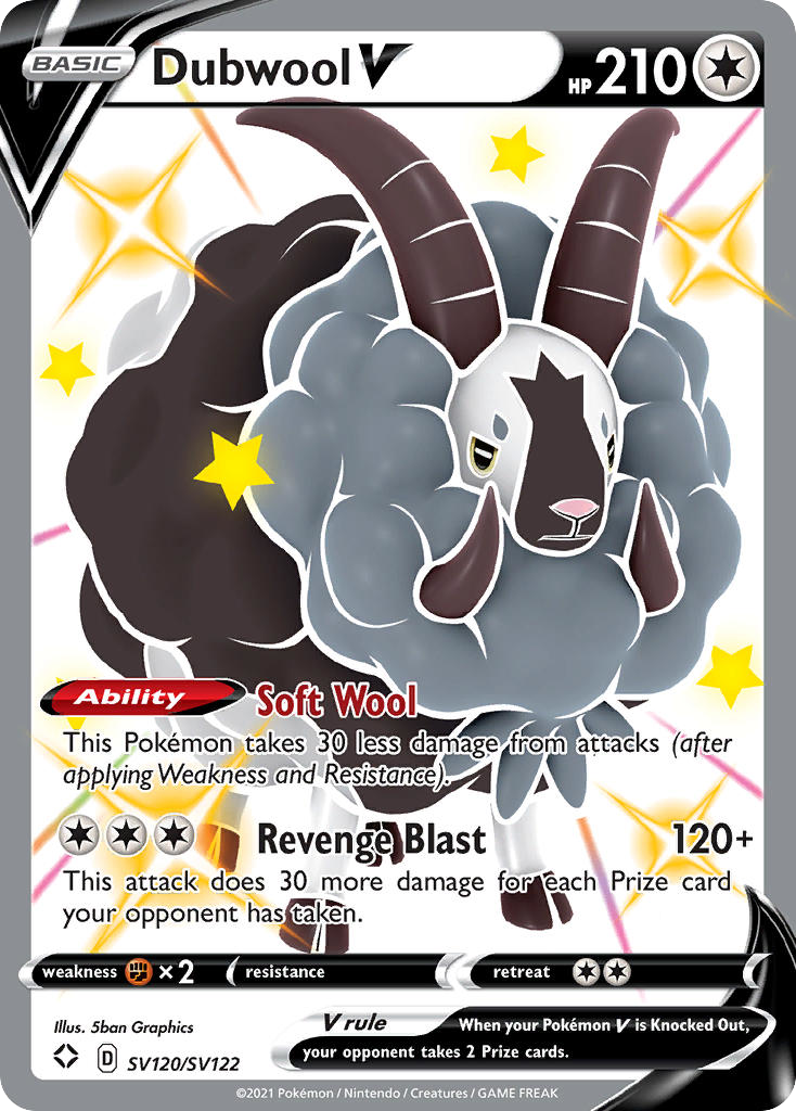 Dubwool V – Shining Fates Shiny Vault SV120/SV122 Pokémon card