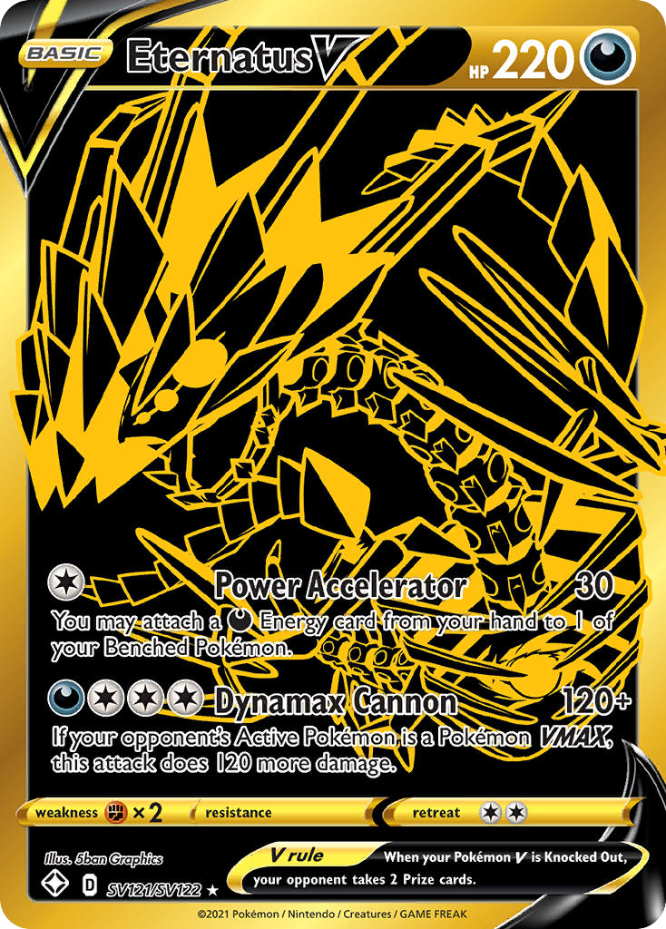 Eternatus V – Shining Fates Shiny Vault SV121/SV122 Pokémon card