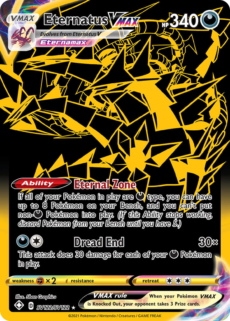 Eternatus VMAX – Shining Fates Shiny Vault SV122/SV122 Pokémon card
