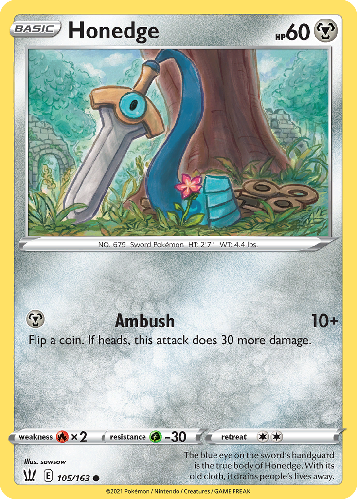 Honedge – Battle Styles 105/163 Pokémon card