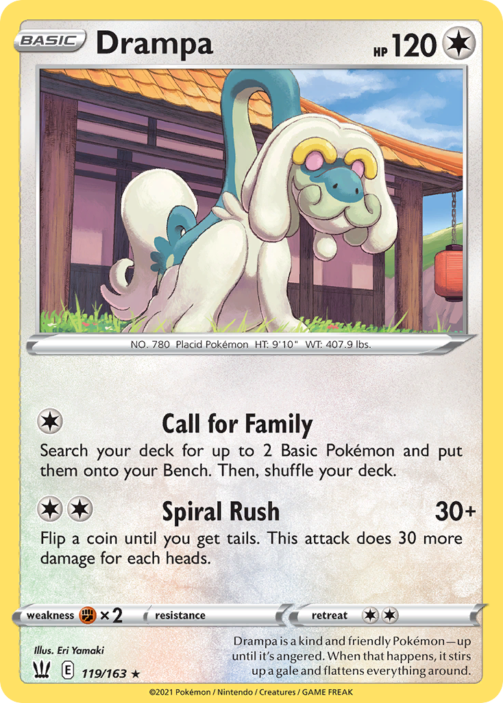 Drampa – Battle Styles 119/163 Pokémon card