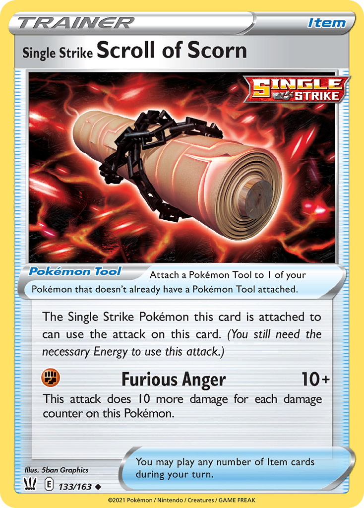 Single Strike Scroll of Scorn – Battle Styles 133/163 Pokémon card