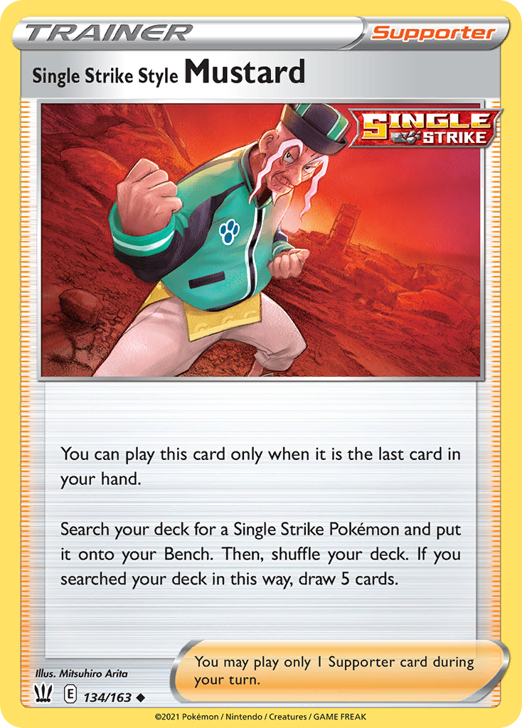 Single Strike Style Mustard – Battle Styles 134/163 Pokémon card