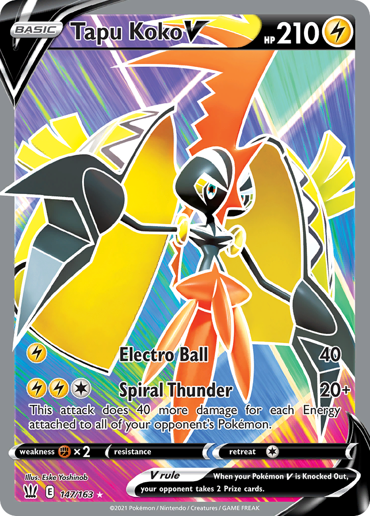 Tapu Koko V – Battle Styles 147/163 Pokémon card