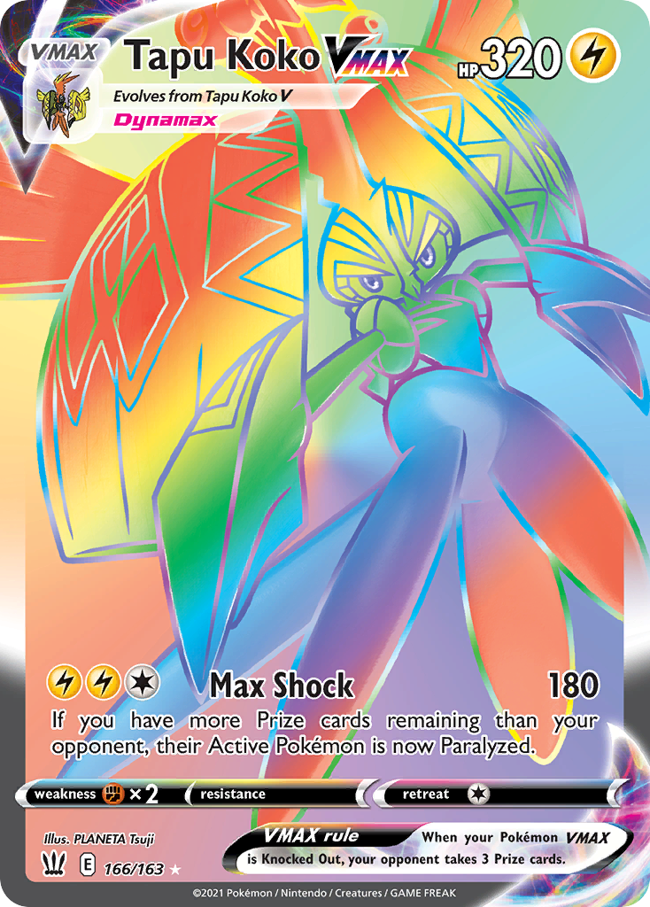 Tapu Koko VMAX – Battle Styles 166/163 Pokémon card