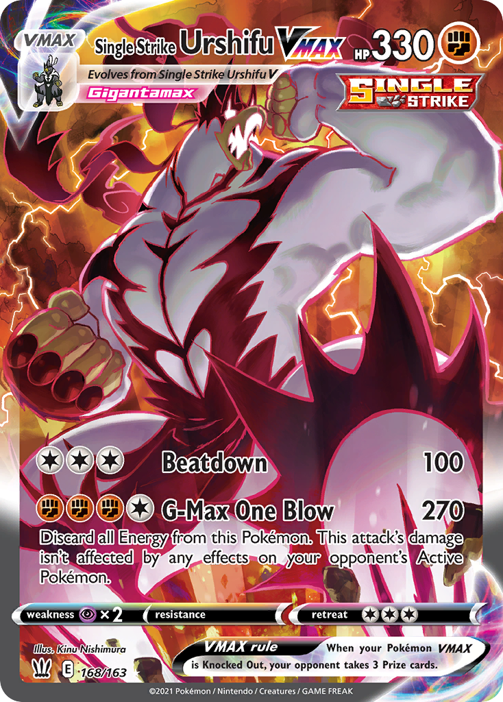 Single Strike Urshifu VMAX – Battle Styles 168/163 Pokémon card