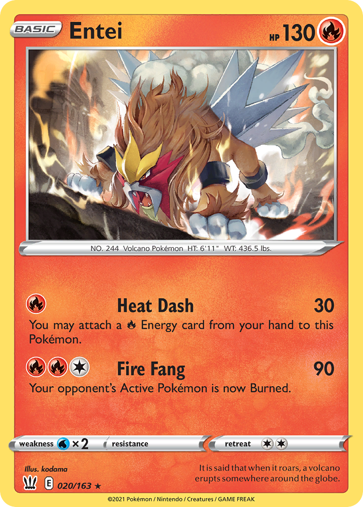 Entei – Battle Styles 020/163 Pokémon card