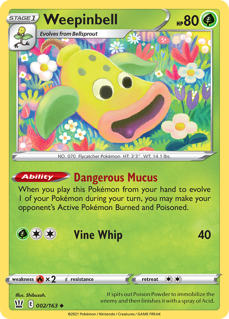 Weepinbell – Battle Styles 002/163 Pokémon card