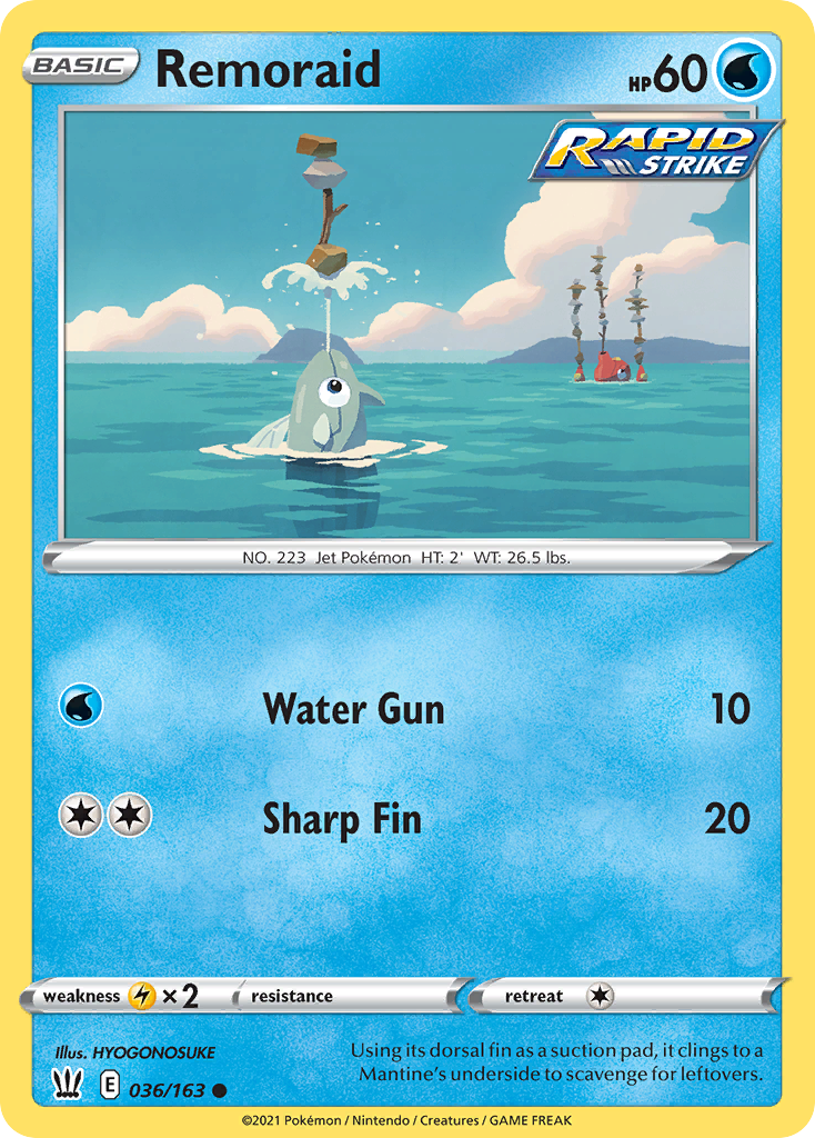 Remoraid – Battle Styles 036/163 Pokémon card