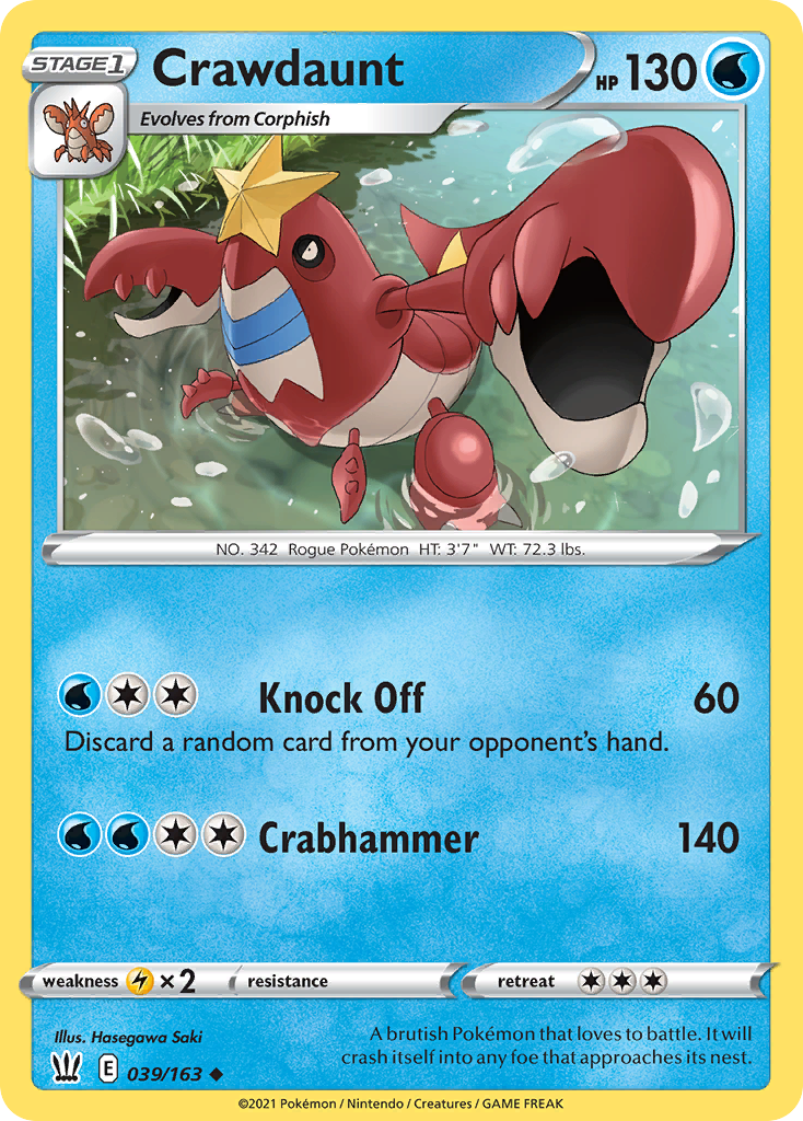 Crawdaunt – Battle Styles 039/163 Pokémon card