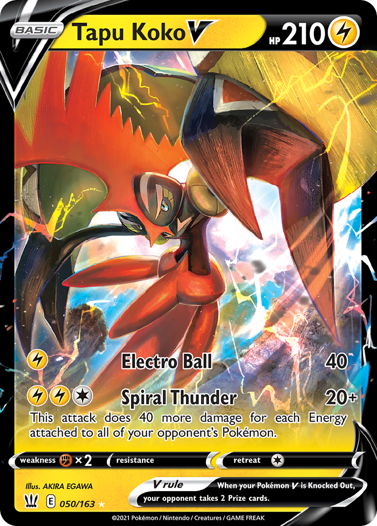Tapu Koko V – Battle Styles 050/163 Pokémon card