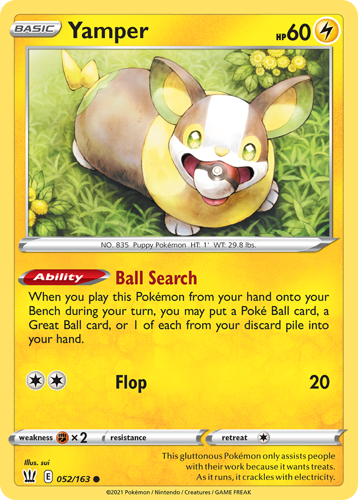 Yamper – Battle Styles 052/163 Pokémon card