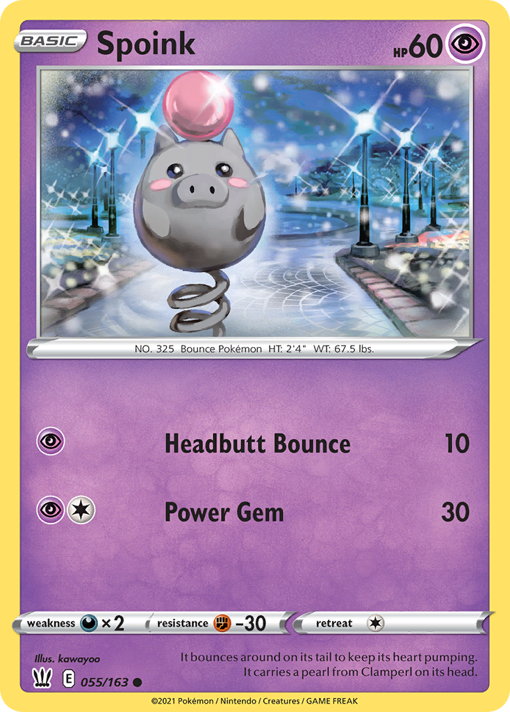 Spoink – Battle Styles 055/163 Pokémon card