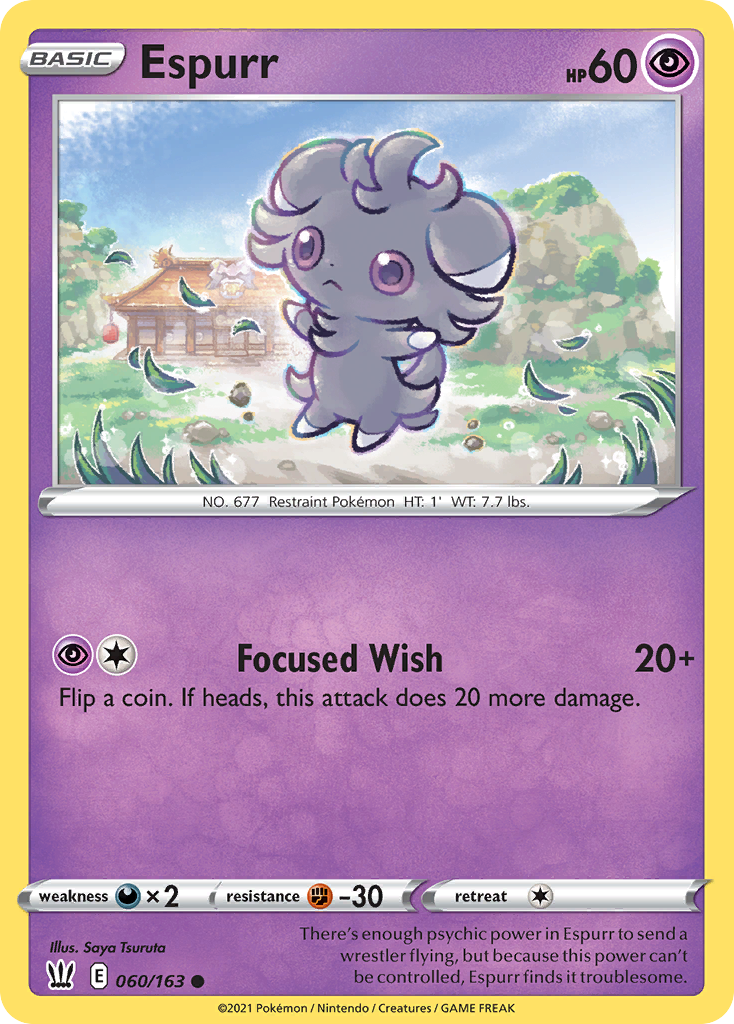 Espurr – Battle Styles 060/163 Pokémon card