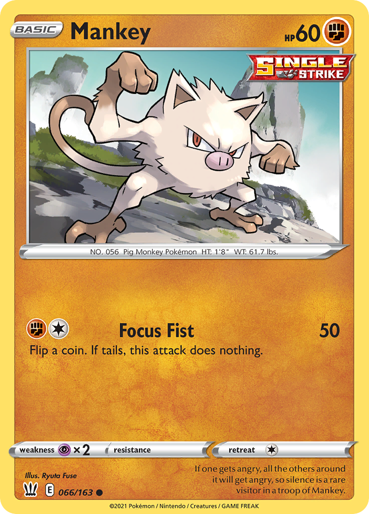 Mankey – Battle Styles 066/163 Pokémon card