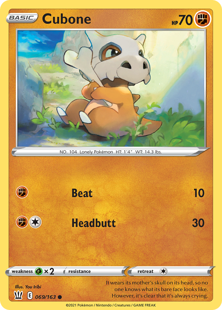 Cubone – Battle Styles 069/163 Pokémon card