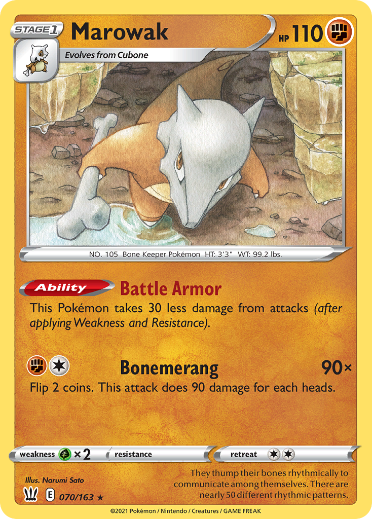 Marowak – Battle Styles 070/163 Pokémon card