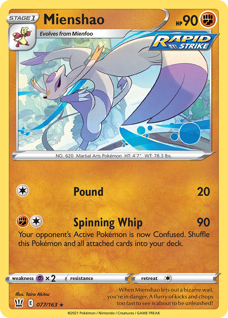 Mienshao – Battle Styles 077/163 Pokémon card