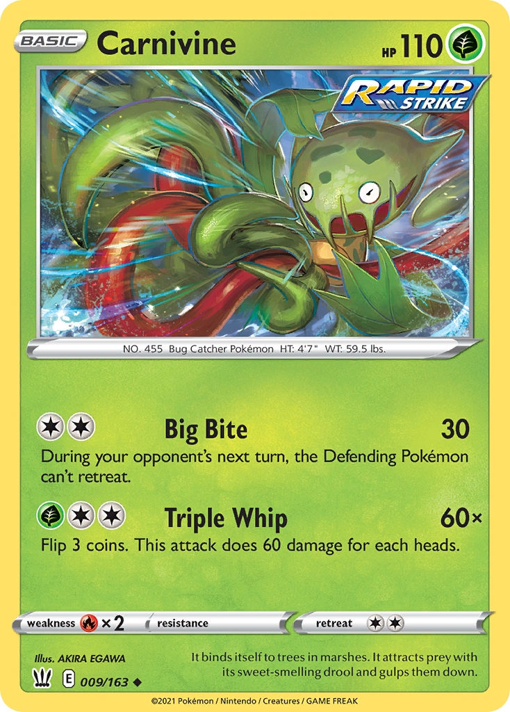Carnivine – Battle Styles 009/163 Pokémon card