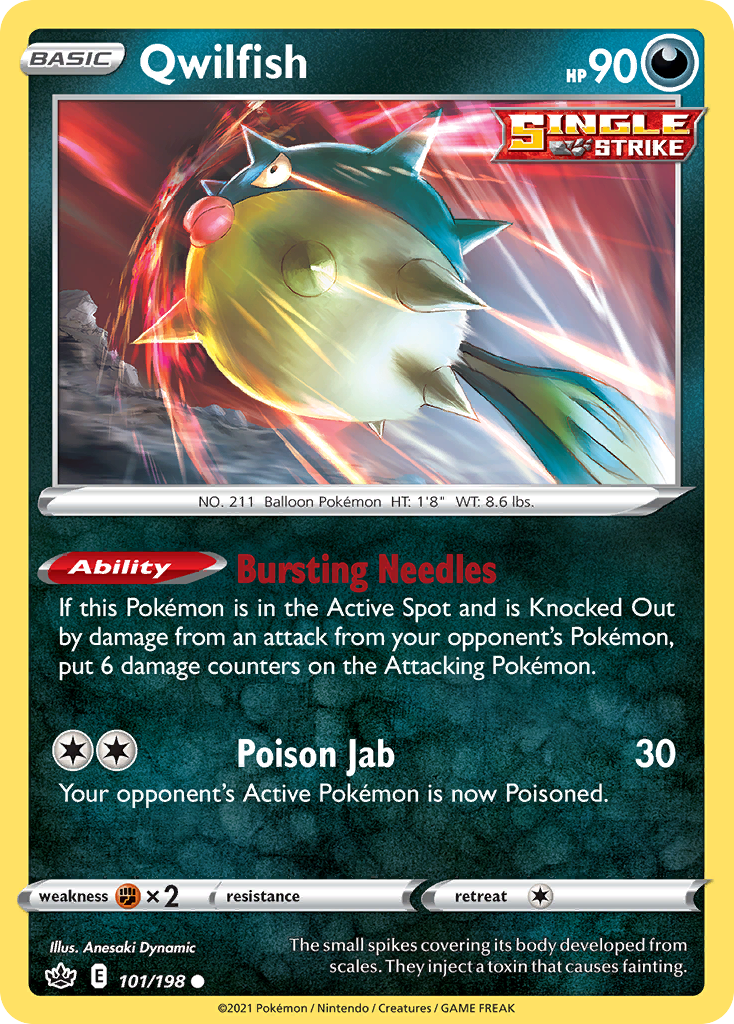 Qwilfish – Chilling Reign 101/198 Pokémon card