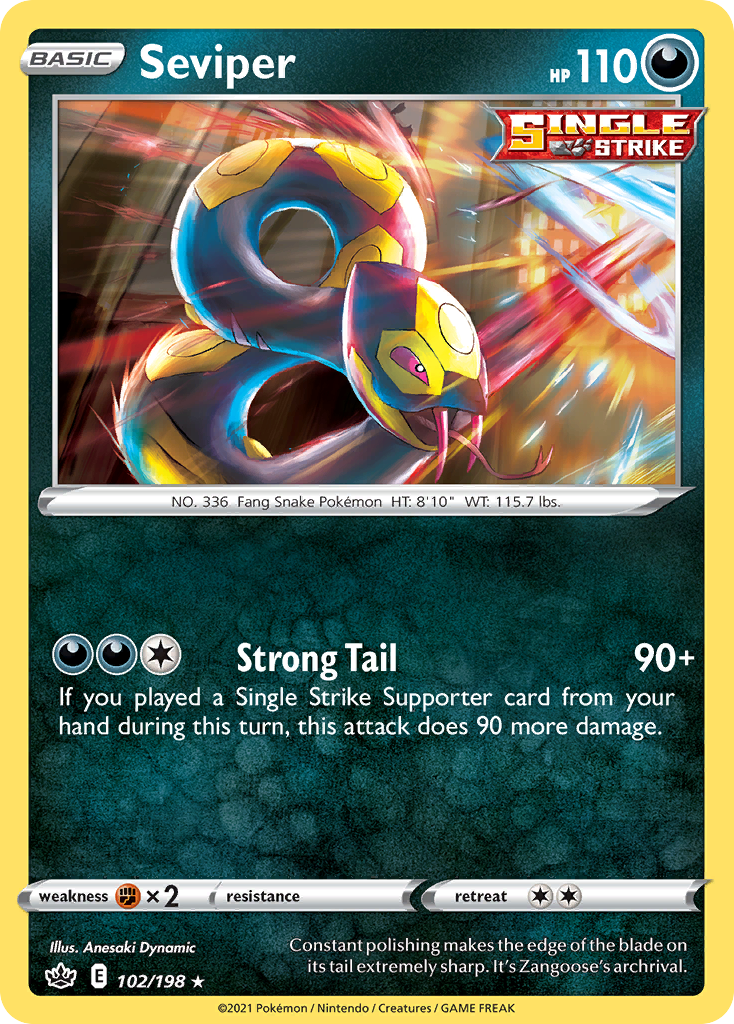Seviper – Chilling Reign 102/198 Pokémon card