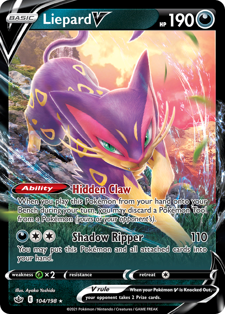 Liepard V – Chilling Reign 104/198 Pokémon card