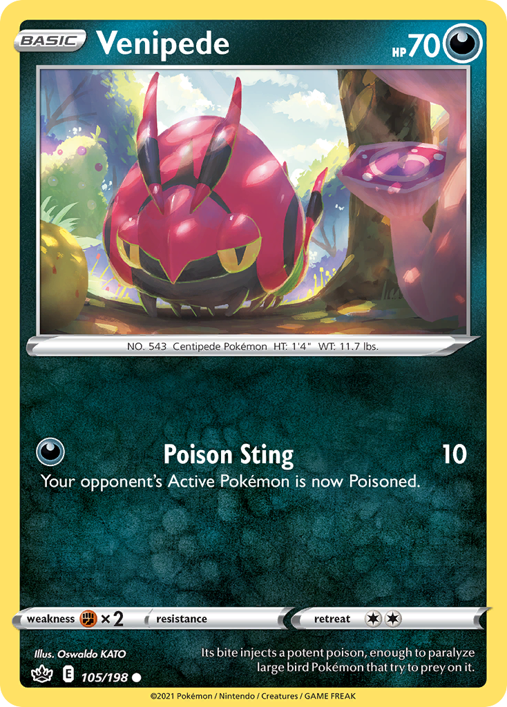 Venipede – Chilling Reign 105/198 Pokémon card