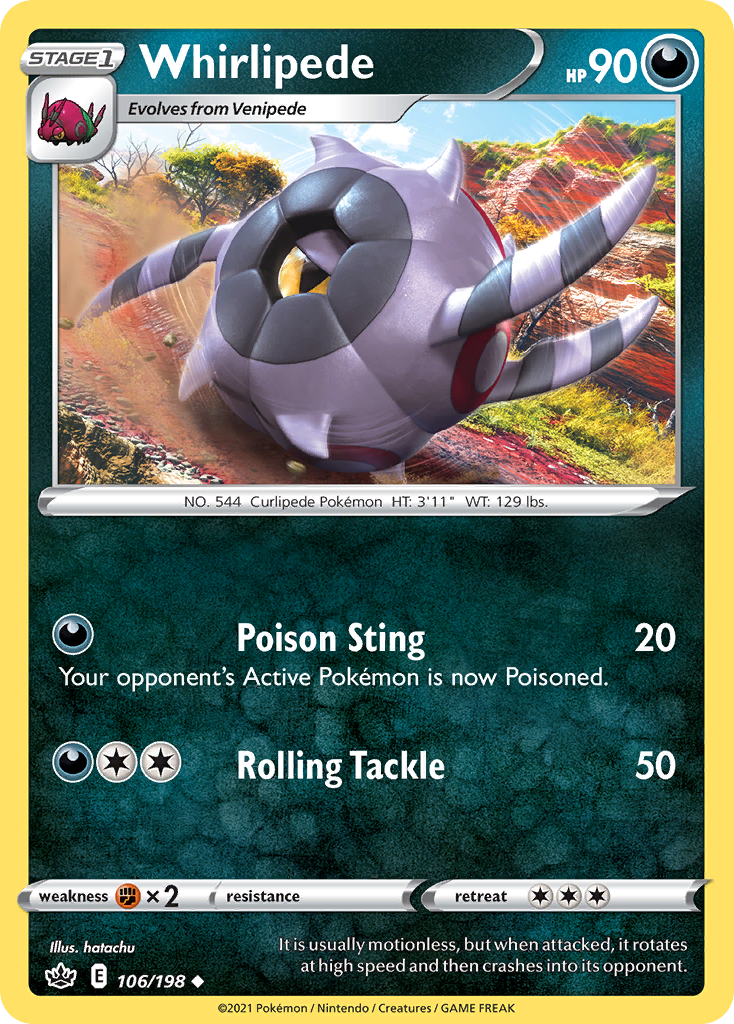 Whirlipede – Chilling Reign 106/198 Pokémon card