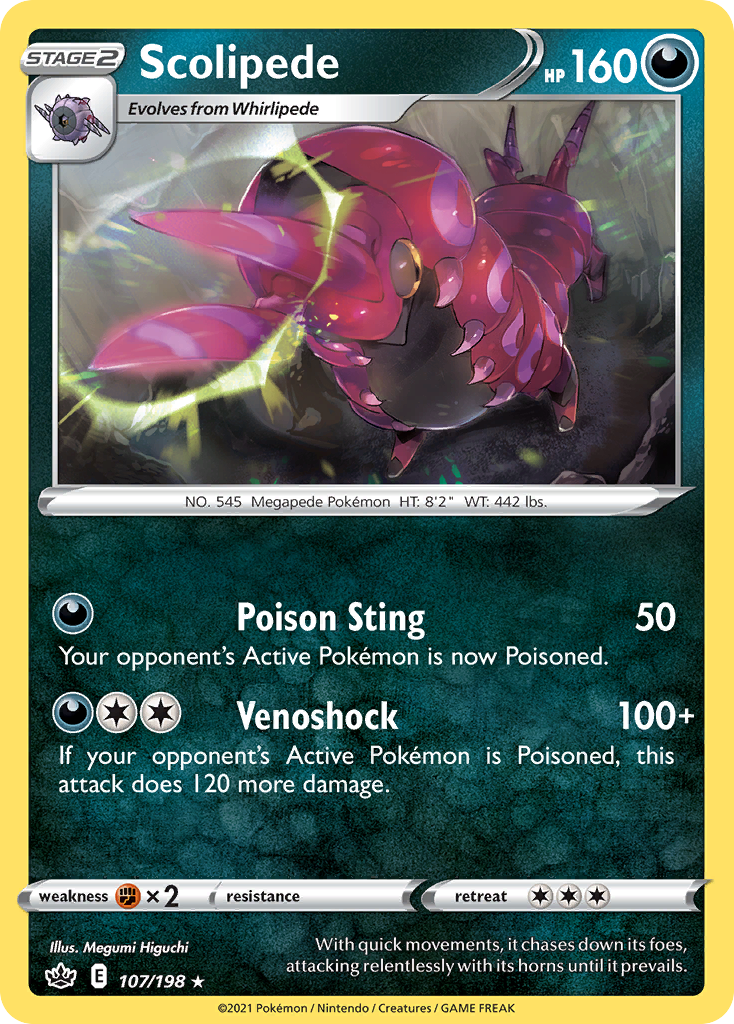 Scolipede – Chilling Reign 107/198 Pokémon card