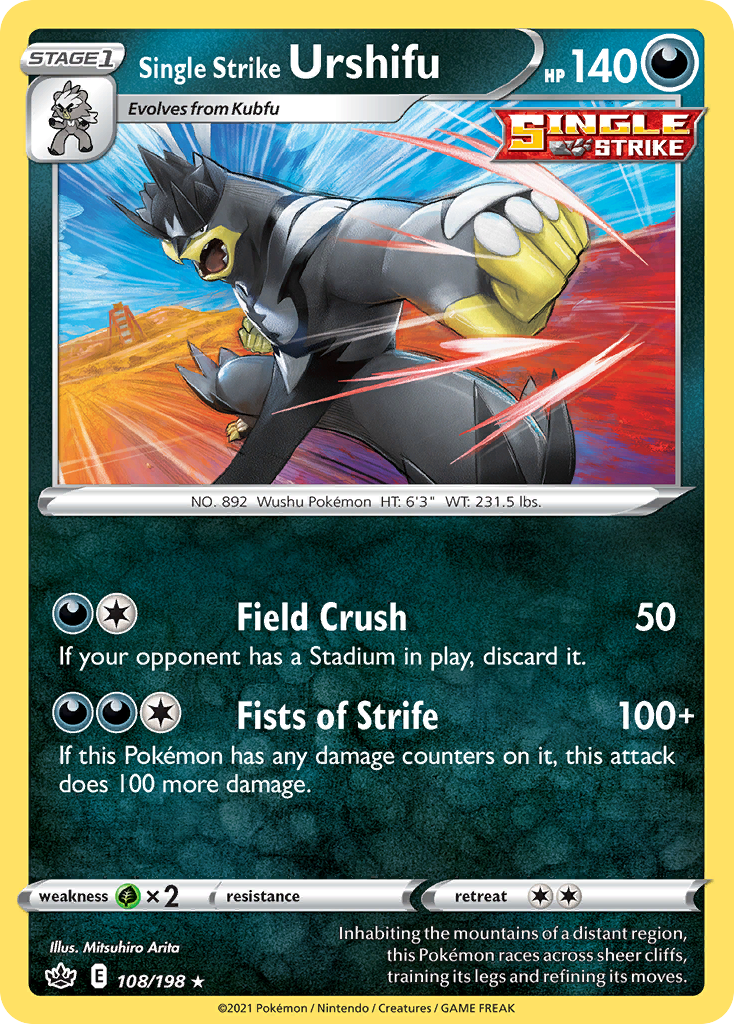 Single Strike Urshifu – Chilling Reign 108/198 Pokémon card