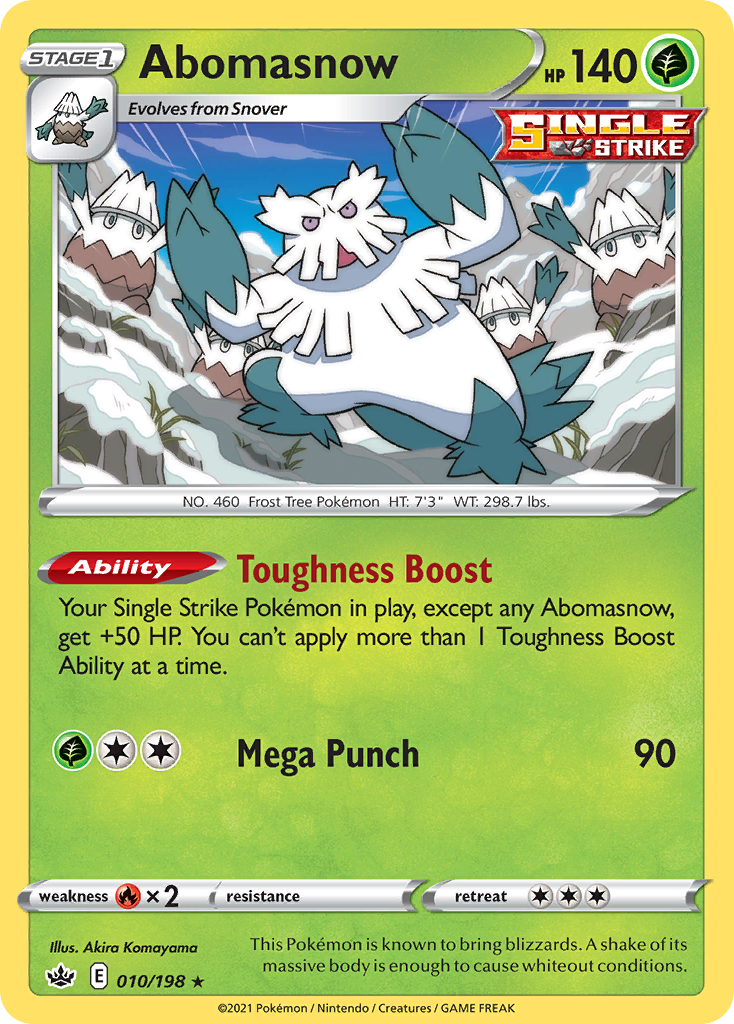 Abomasnow – Chilling Reign 010/198 Pokémon card