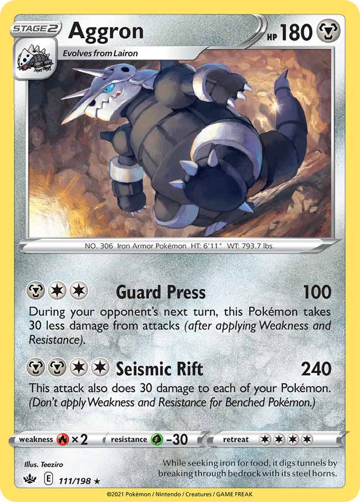 Aggron – Chilling Reign 111/198 Pokémon card