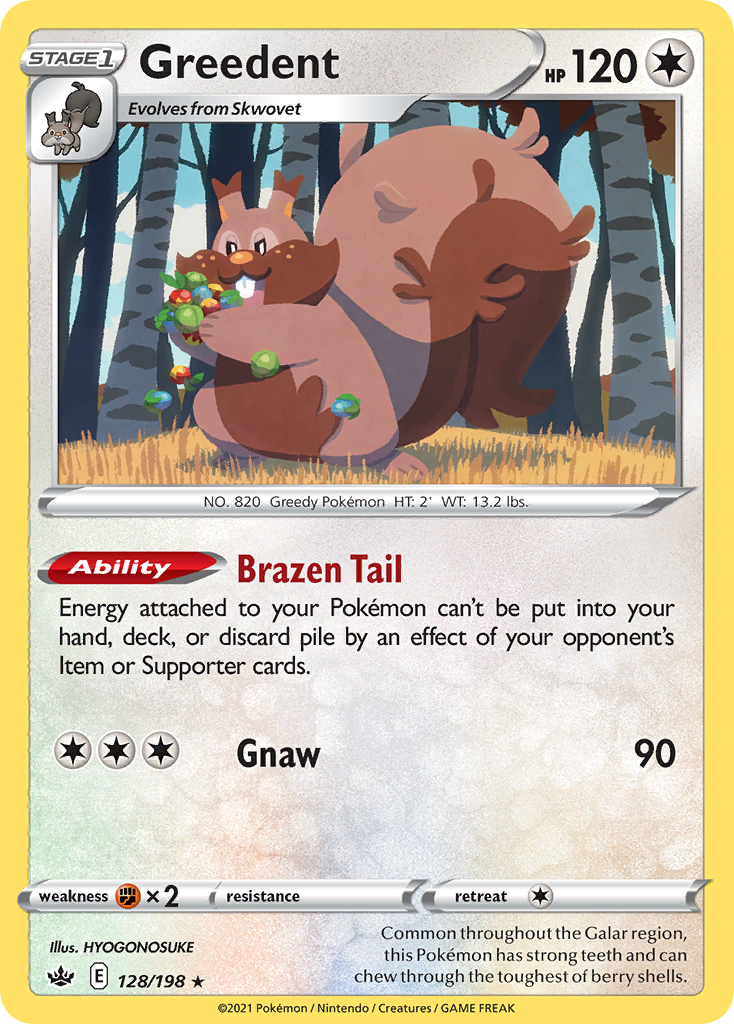Greedent – Chilling Reign 128/198 Pokémon card