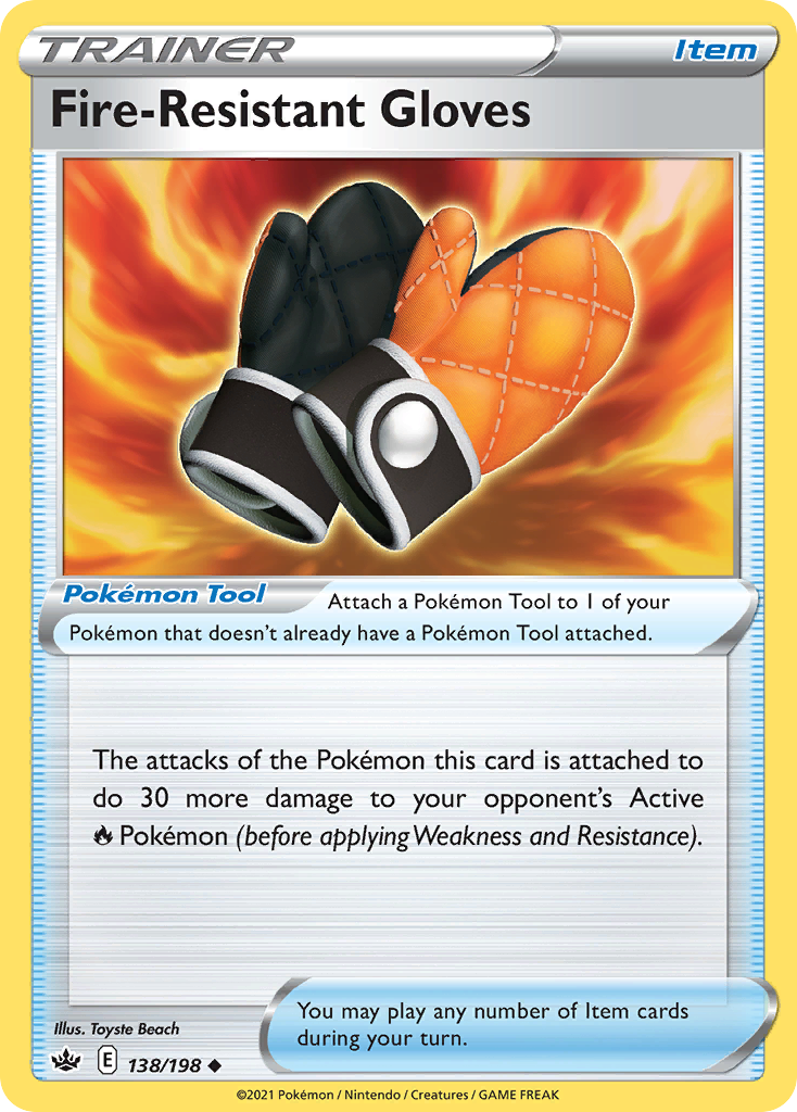 Fire-Resistant Gloves – Chilling Reign 138/198 Pokémon card