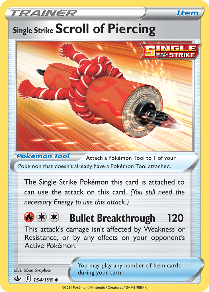 Single Strike Scroll of Piercing – Chilling Reign 154/198 Pokémon card
